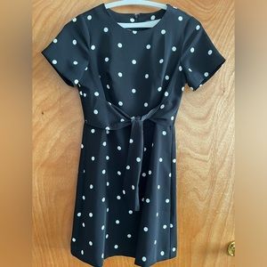 Ann Taylor Petite Polka dots dress black and white